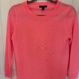 J. Crew Vibrant Coral Crew Neck merino wool Tippi Sweater Small